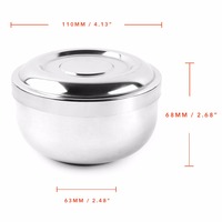 QSHAVE mydło do golenia ze stali nierdzewnej miska podwójna krawędź Razor stojak na szczotki do klasycznego bezpieczeństwa it krem do golenia miska 11x6.8x6.3 cm 3